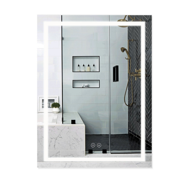 Зеркало Qtap Mideya (DC-F937) 600х800 с LED-подсветкой Touch, с антизапотеванием, диммером, рег. яркости QT2078F937W