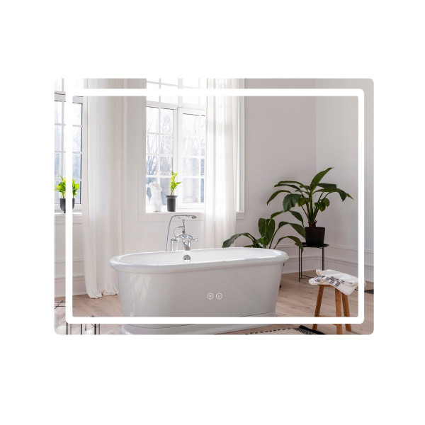 Зеркало Qtap Mideya (DC-F910) 1000х800 с LED-подсветкой Touch, с антизапотеванием, диммером, рег. яркости QT2078F910W