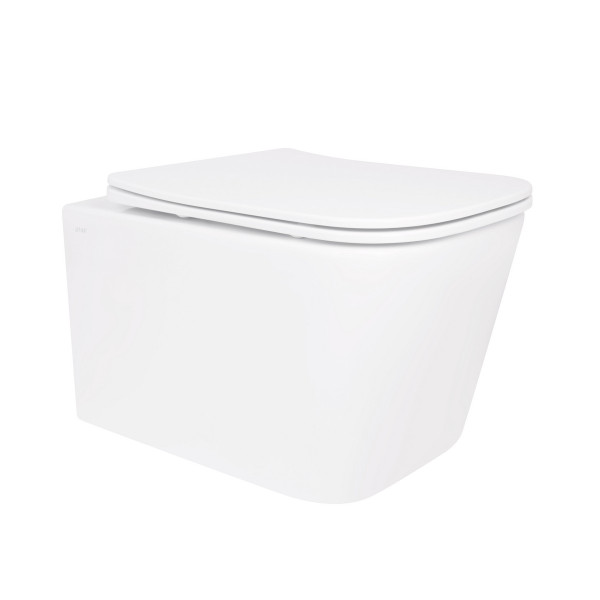 Унітаз підвісний Qtap Crow безобідковий з сідінням Soft-close QT05335171W