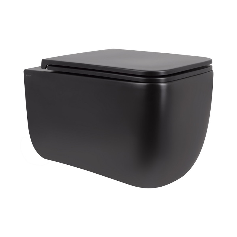 Унитаз подвесной Qtap Gemini безободковый с сиденьем Soft-close QT2533076EUQMB