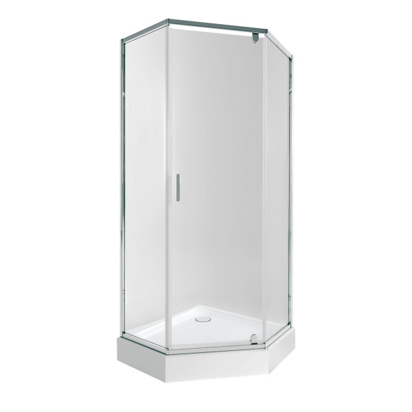Набор Qtap душевая кабина Scorpio CRM10995-AC6 Clear 2120x900x900 мм + поддон Diamond 309912 90x90x12 см с сифоном