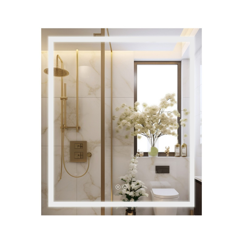 Зеркало Qtap Mideya (MI1) 700х800 с LED-подсветкой Touch, с антизапотеванием, диммером, рег. яркости QT2078DCF7080W