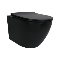 Унитаз подвесной Qtap Robin New Ultra Quiet с сиденьем с сиденьем Soft-Close MATT BLACK QT13332381АSMB