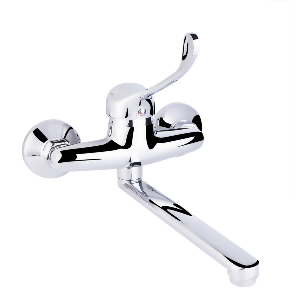 Смеситель для кухни локтевой Lidz Watt 009 настенный  (k35) LDWAT009CRM34862 Chrome