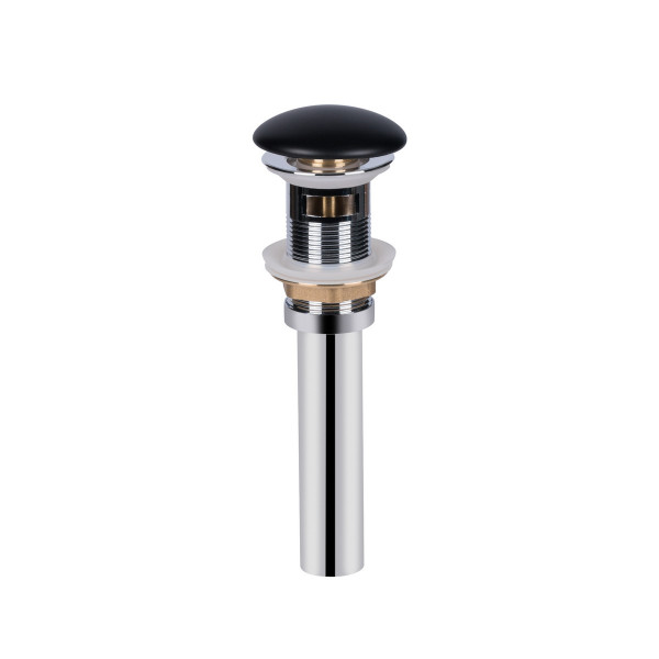 Донный клапан для раковины Qtap PU03O 225х70х70 Matt black с переливом