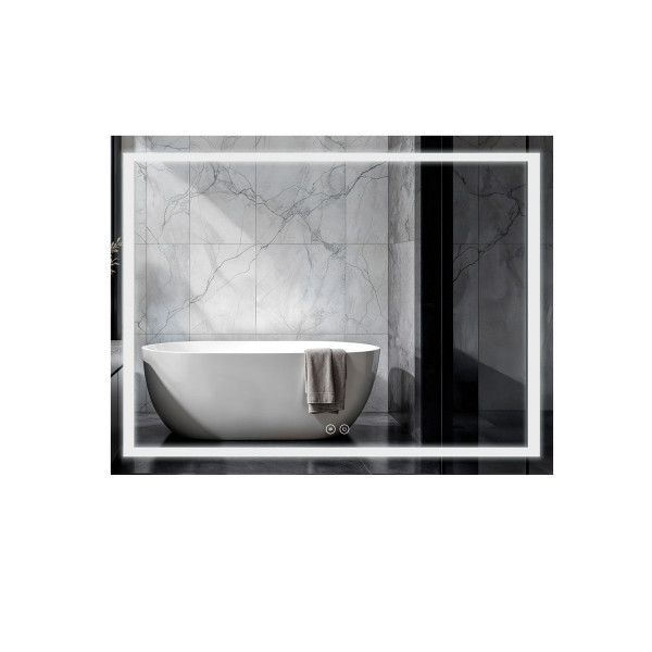 Зеркало Qtap Mideya 900х700 с LED-подсветкой Touch, с антизапотеванием, с диммером, рег. яркости QT2078NCF9070W