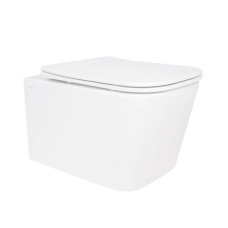 Унітаз підвісний Qtap Crow безобідковий з сідінням Soft-close QT05335170W