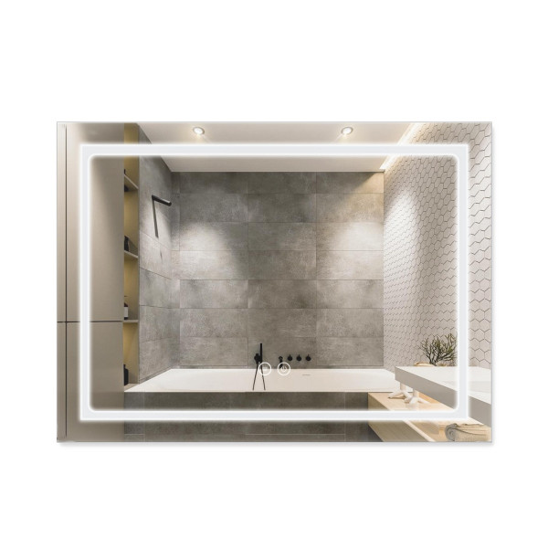 Зеркало Qtap Mideya (DC-F904) 800х600 с LED-подсветкой Touch, с диммером, рег. яркости QT2078F904W