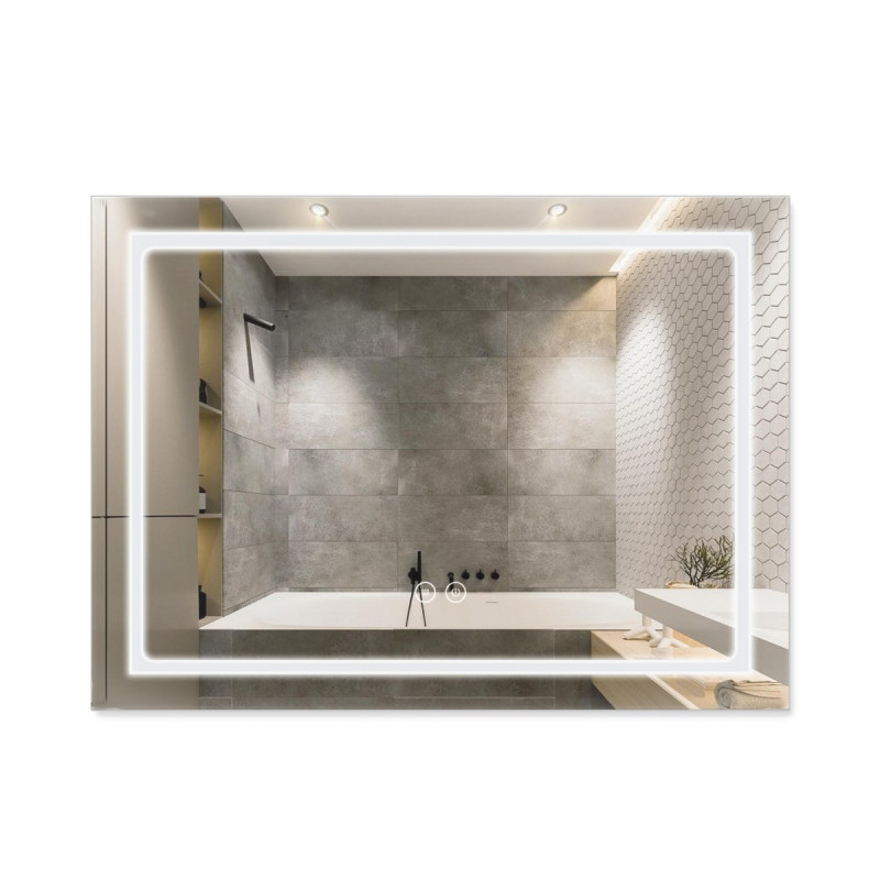 Зеркало Qtap Mideya (DC-F904) 800х600 с LED-подсветкой Touch, с диммером, рег. яркости QT2078F904W