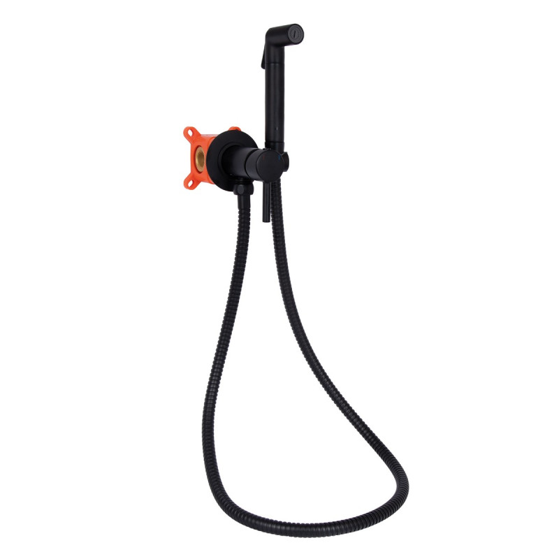Набор для гигиенического душа Qtap Inspai-Varius округлый QTINSVARBСRV00440001 Black Matt