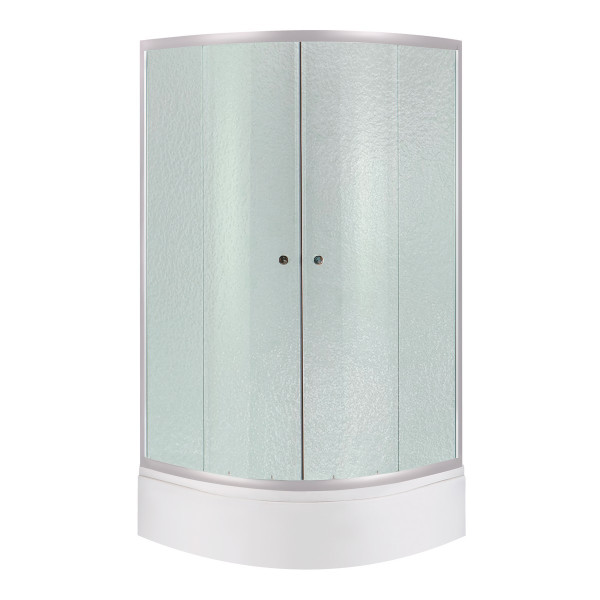 Lidz Latwa SC90x90.SAT.MID.FR Душевая кабина полукруглая, стекло Frost 4 мм + Lidz Душевой поддон KAPIELKA ST90x90x26, с панелью