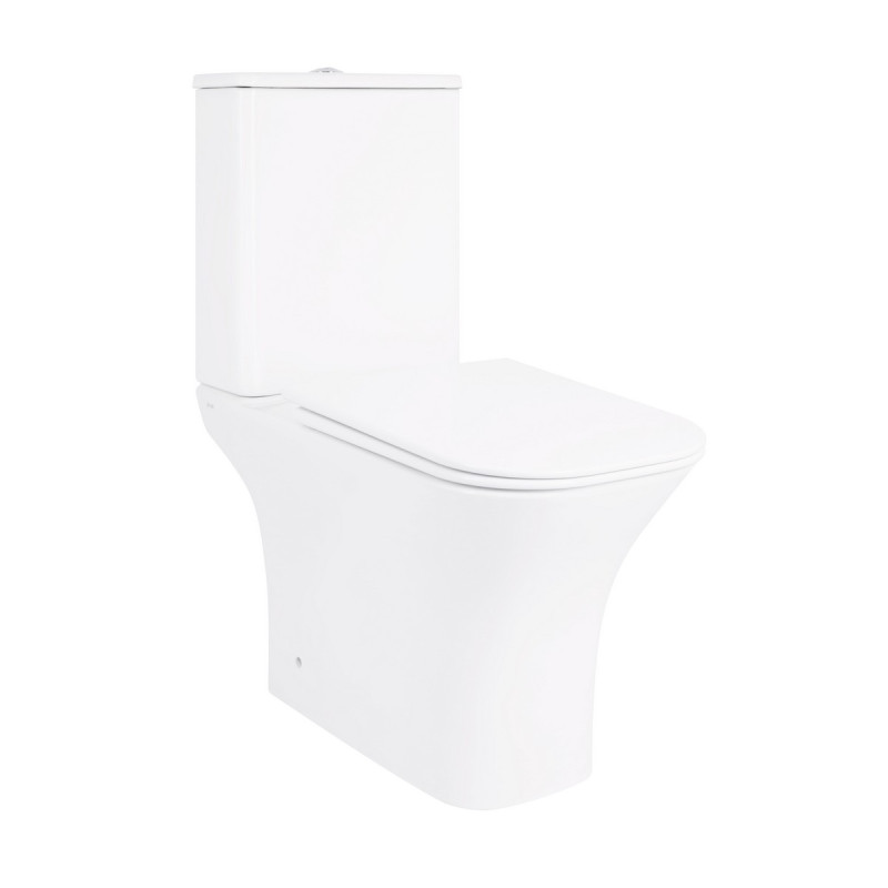 Унітаз-компакт Qtap Presto Quadro безободковий з сидінням Soft-close QT24221215AW