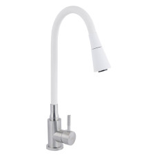 Змішувач для кухні Lidz Aria 015F31 з гнучким виливом (k35) LDARI015F31WNK36981 White / Nickel