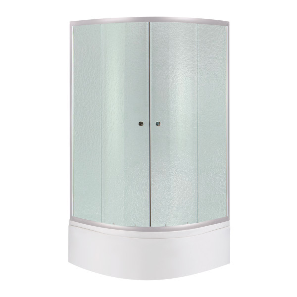 Lidz Latwa SC90x90.SAT.HIGH.FR Душевая кабина полукруглая, стекло Frost 4 мм + Lidz Душевой поддон KAPIELKA ST90x90x41, с панелью