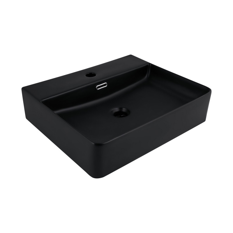 Раковина Qtap Nando LT 500х420х130 Matt black QT12116146AMB
