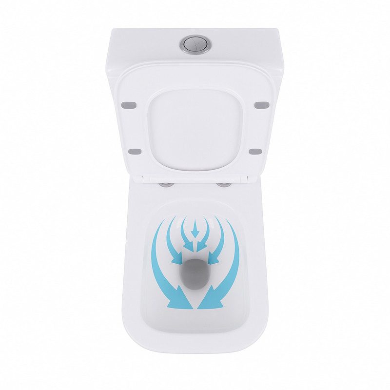 Унітаз-компакт Qtap Crow безобідковий з сідінням Soft-close QT05222170W