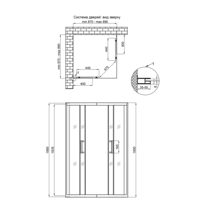 Душевая кабина Qtap Taurus BLA1099SC6 90х90 см, стекло Clear 6 мм покрытие CalcLess, без поддона