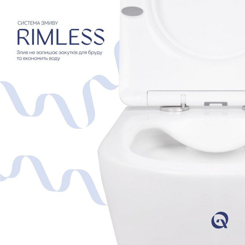 Унитаз подвесной Qtap Swan безободковый с сиденьем Soft-close QT16335178W