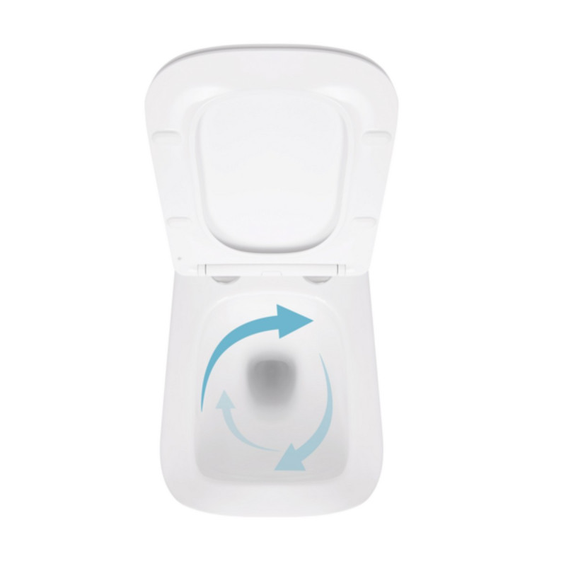 Унітаз підвісний Qtap Crow безобідковий з сідінням Soft-close QT05335171W