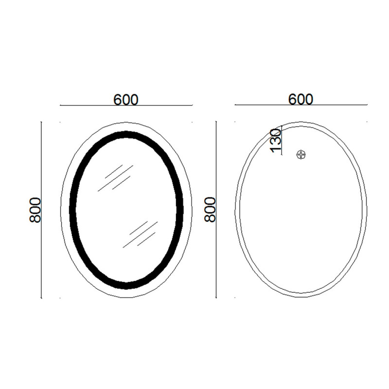 Зеркало Lidz Vida 800х600 с LED-подсветкой Touch, с антизапотеванием, с диммером, рег. яркости LD78LF6080