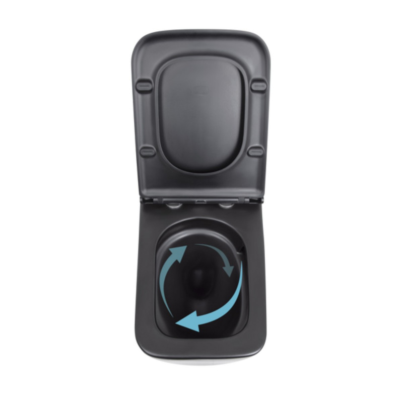 Унітаз підвісний Qtap Gemini безободковий з сидінням Soft-close QT2533076EUQMB