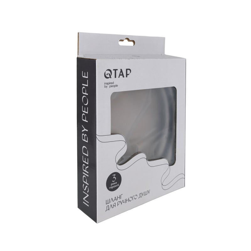 Шланг для ручного душа Qtap Hadice 1600 мм прямоугольный QTHADPVCSQ160B Black Matt