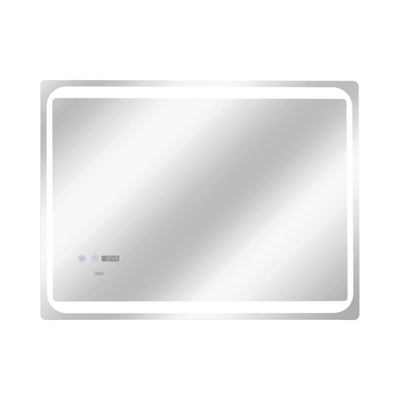Дзеркало Qtap Mideya 800х600 з LED-підсвічуванням Touch, з антизапотіванням, з годинником, димером QT2078NCF8060W
