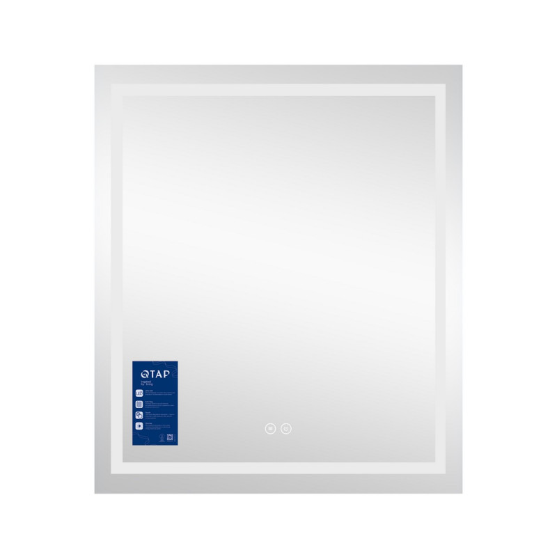Зеркало Qtap Mideya (MI1) 700х800 с LED-подсветкой Touch, с антизапотеванием, диммером, рег. яркости QT2078DCF7080W