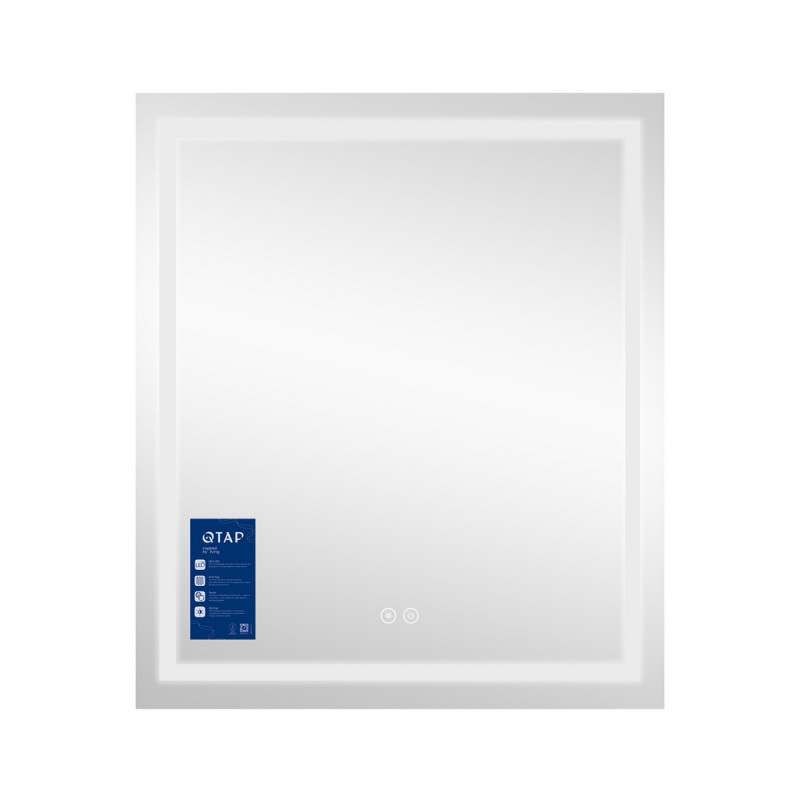 Зеркало Qtap Mideya (MI1) 700х800 с LED-подсветкой Touch, с антизапотеванием, диммером, рег. яркости QT2078DCF7080W