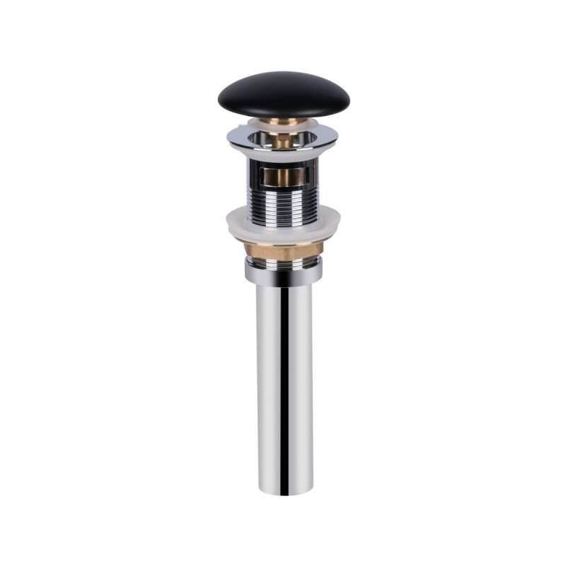 Донний клапан для раковини Qtap PU03O 225х70х70 Matt black з переливом