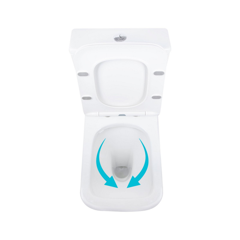 Унитаз напольный Qtap Aries Rimless безободковый с сиденьем Soft-close WHITE QT03228302W