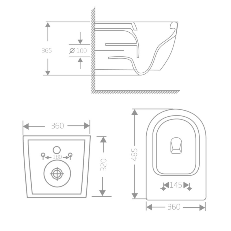 Унітаз підвісний Qtap Jay Ultra Quiet 485х360х320 мм, Matt Black, сидінням Slim Duroplast/ Soft-close/ Quick Relase QT07335177MB