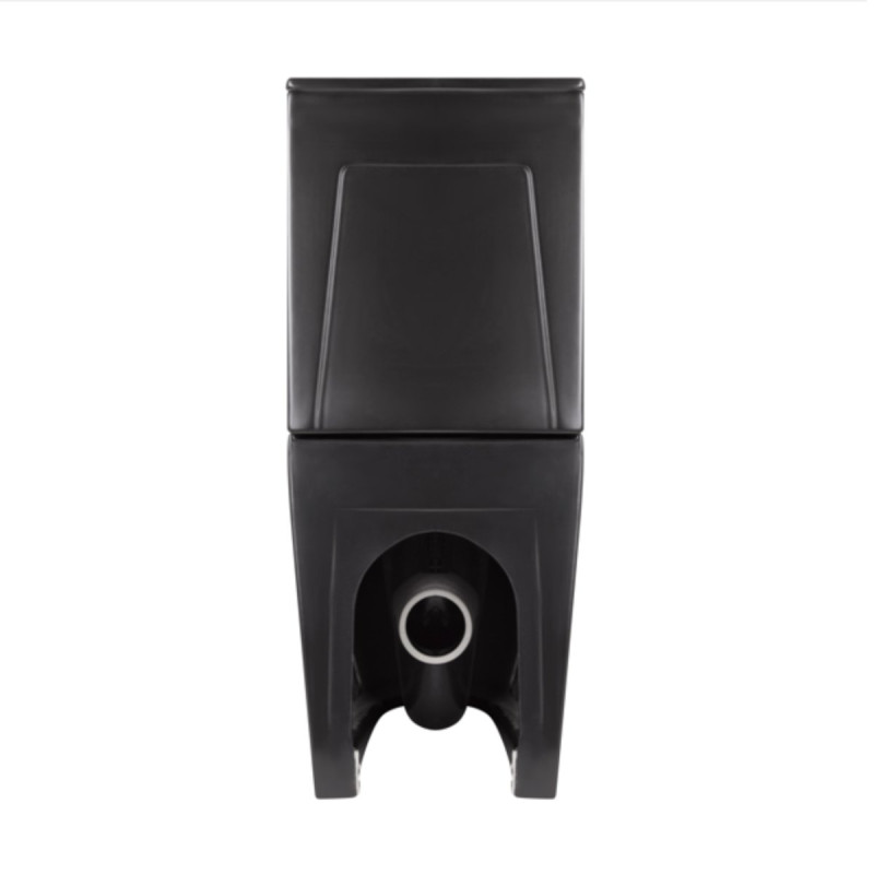 Унитаз напольный Qtap Robin Ultra Quiet безободковый с сиденьем Soft-Close MATT BLACK QT13226083AMB