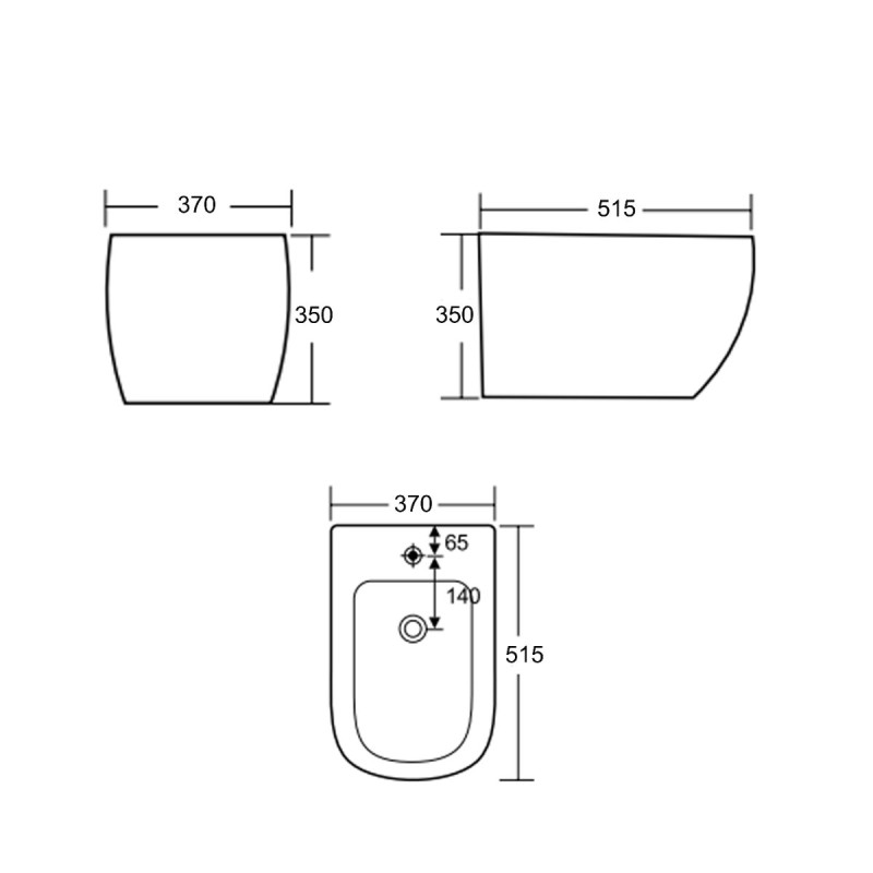 Биде подвесное Qtap Robin 515x370x350 мм, Marble QT13551381GMR