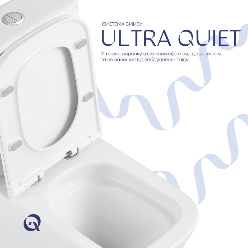 Унітаз підлоговий Qtap Tern Ultra Quiet безобідковий з сидінням Soft-Close QT17226003AW White