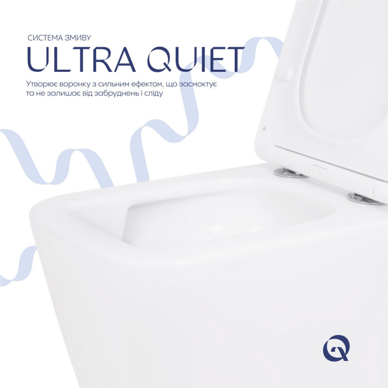 Унітаз підвісний Qtap Crow безобідковий з сідінням Soft-close QT05335170W