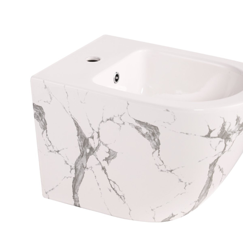 Биде подвесное Qtap Robin 515x370x350 мм, Marble QT13551381GMR