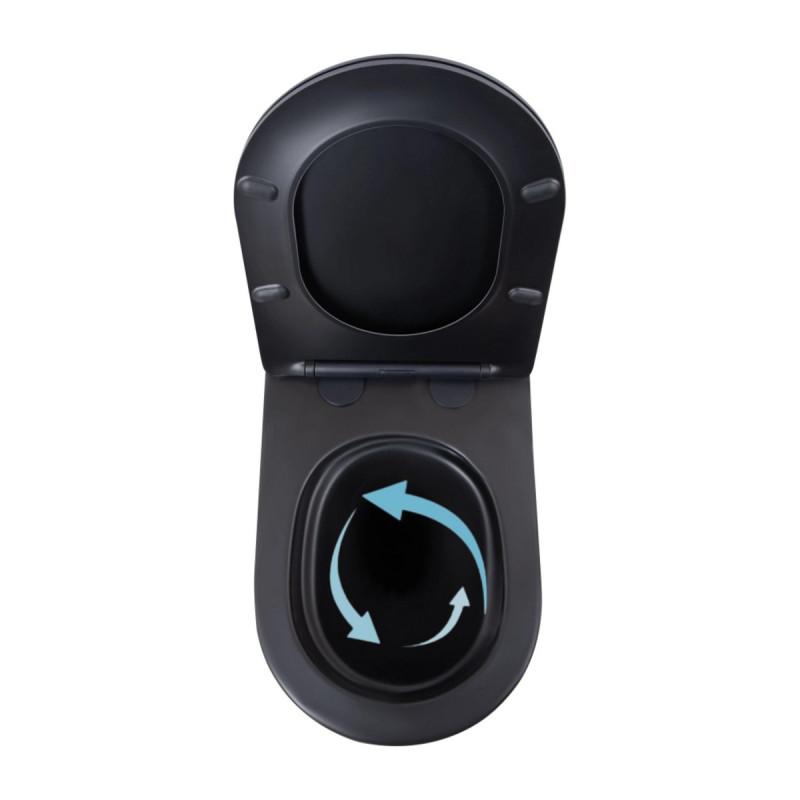 Унітаз підвісний Qtap Scorpio Ultra Quiet безобідковий з сидінням Soft-close MATT BLACK QT14332380AMB
