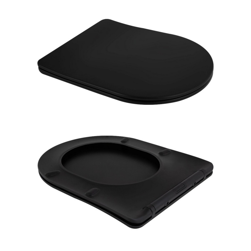 Унітаз підвісний Qtap Scorpio Ultra Quiet безобідковий з сидінням Soft-close MATT BLACK QT14332380AMB