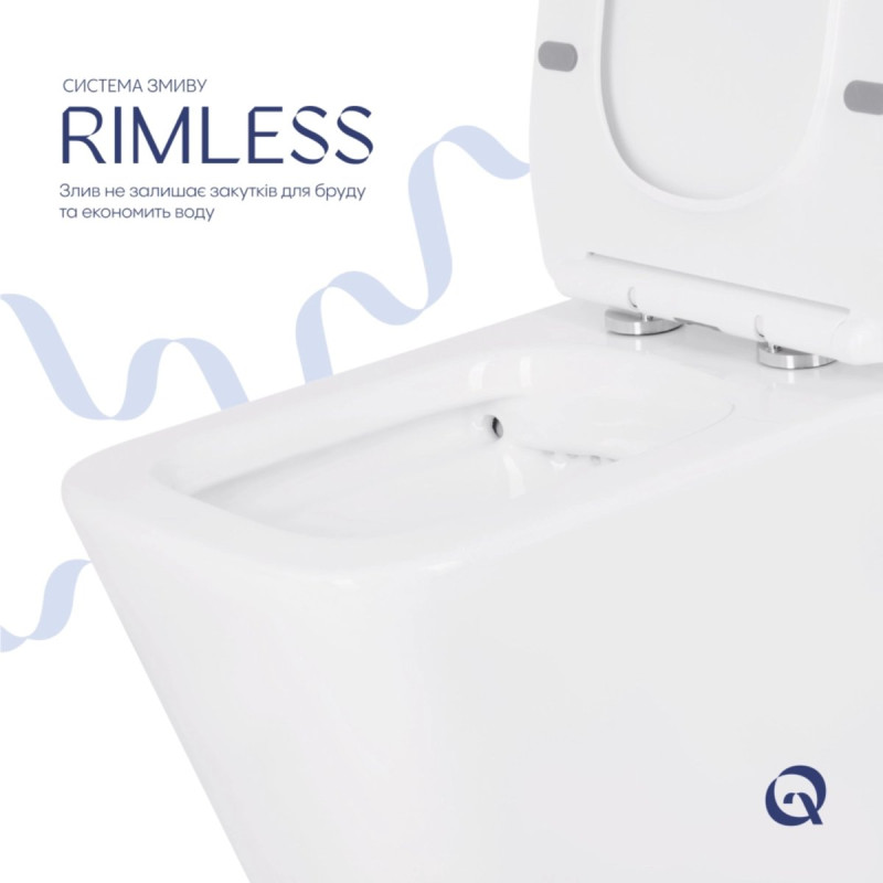 Унітаз-компакт Qtap Crow Eco безобідковий з сідінням Soft-close QTCRO27W48750