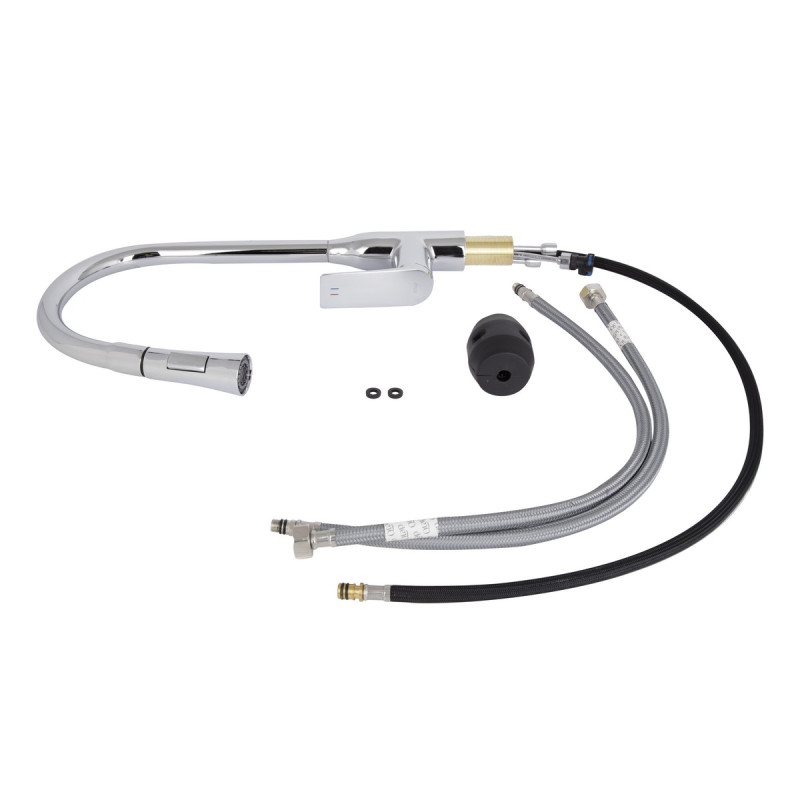 Смеситель для кухни Qtap Vlasta New с выдвижным изливом QTVLA344CRM45646 Chrome