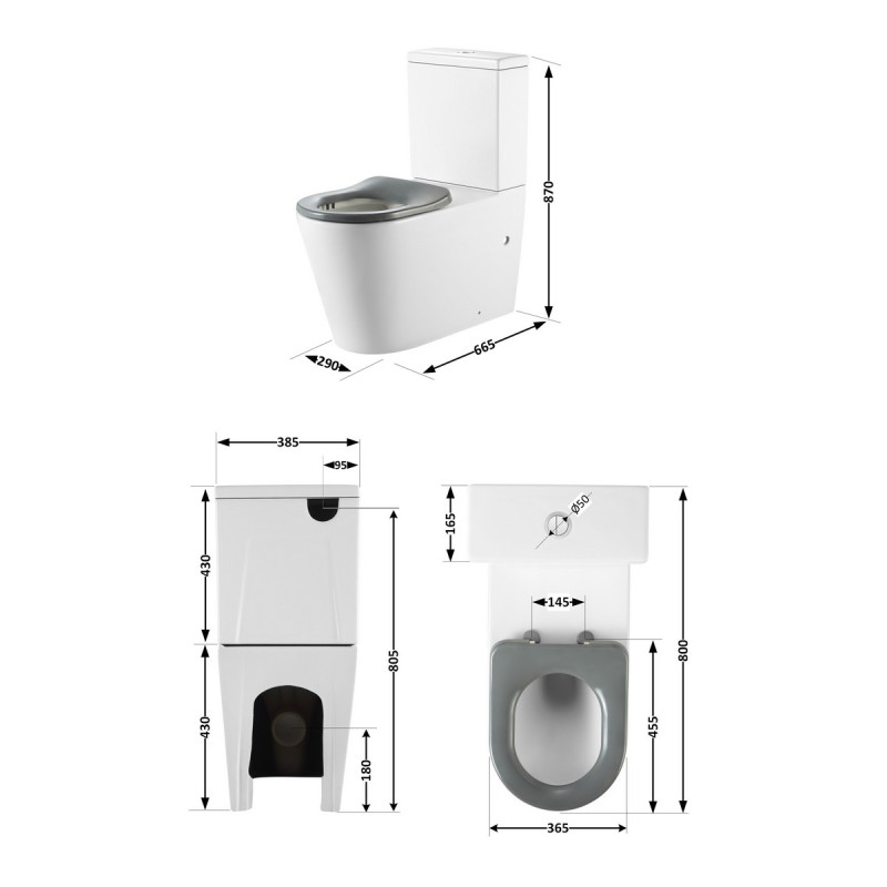 Унитаз напольный Qtap Freedom инклюзивный Rimless безободковый с сиденьем Soft-Close WHITE QT22226098W