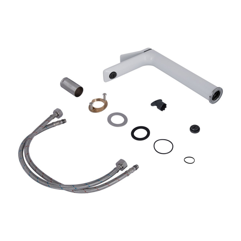 Змішувач для раковини Qtap Presto високий QTPRE269CRW45577 Chrome/White