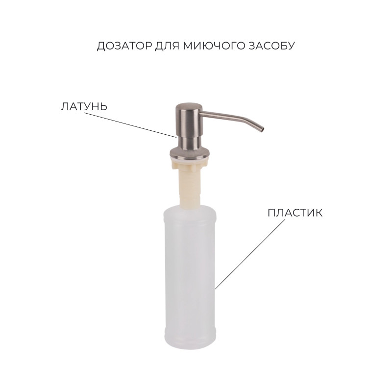 Комплект Lidz Handmade H5845 Мойка для кухни интегрированная Brushed в комплекте с дозатором + Lidz K01G Корзина для кухонной мойки