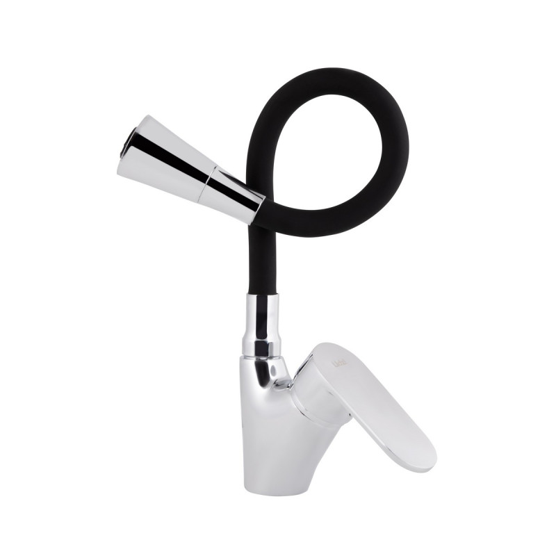 Змішувач для кухні Lidz Tani 007F3 з гнучким виливом (k40) LDTAN007F3BCR37649 Chrome/Black