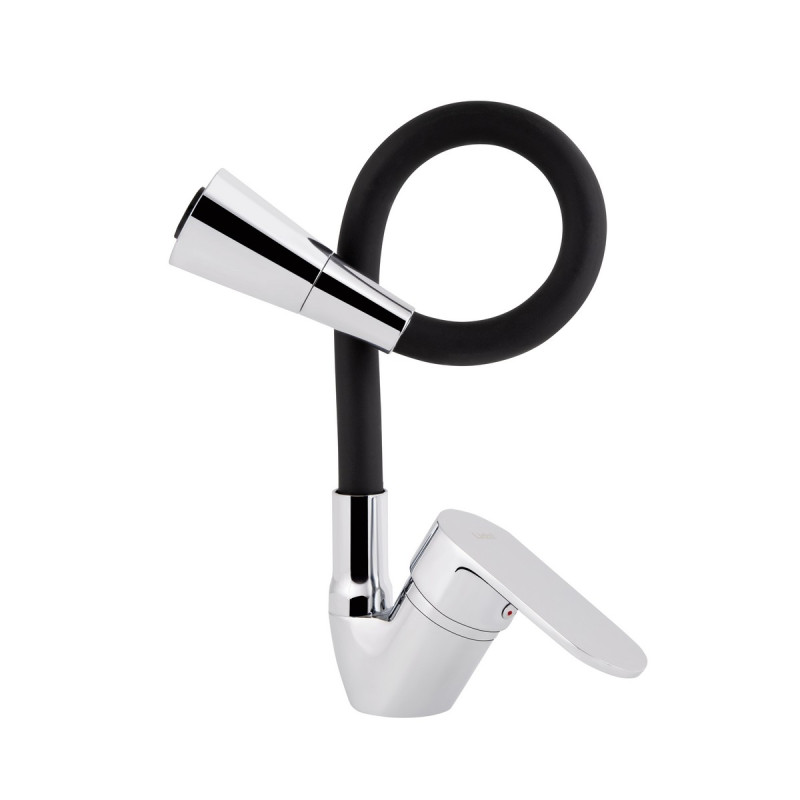 Змішувач для кухні Lidz Tani 008F3 з гнучким виливом (k40) LDTAN008F3BCR39484 Chrome/Black