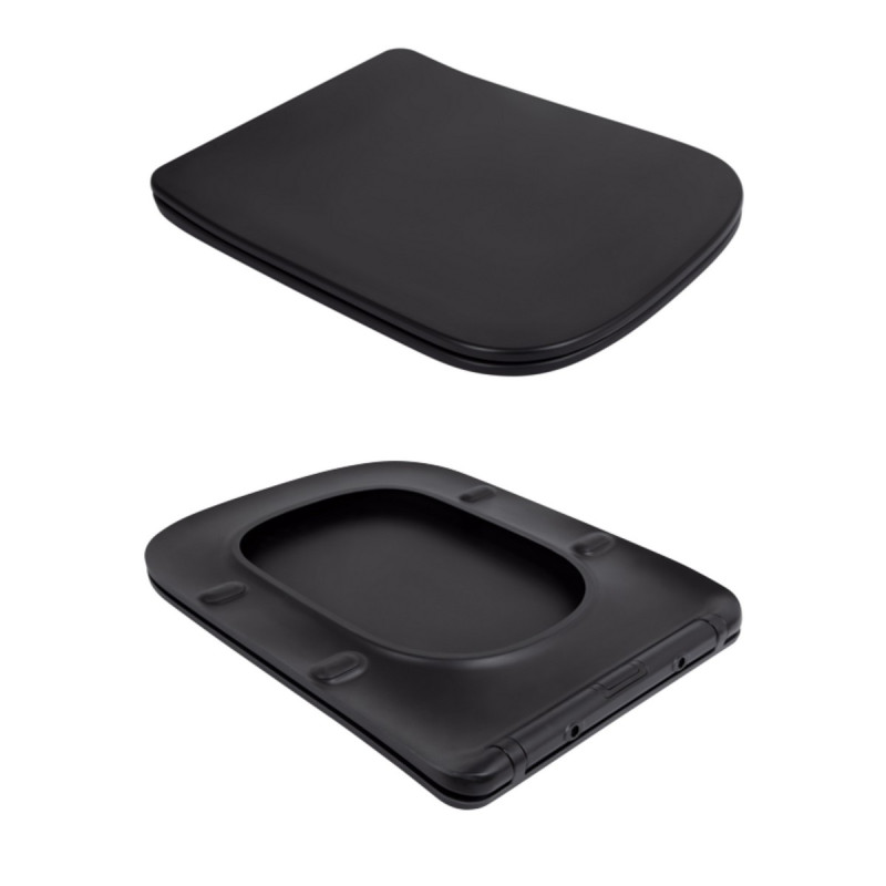 Унітаз підвісний Qtap Tern New Ultra Quiet безобідковий з сидінням Soft-close MATT BLACK QT17332303ASMB