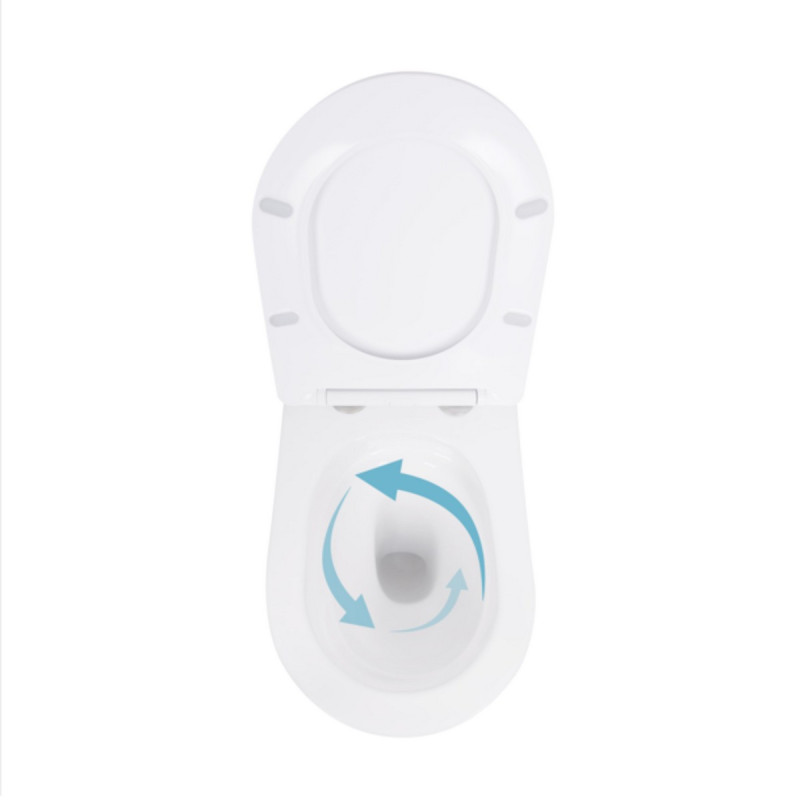 Унітаз підвісний Qtap Robin Ultra Quiet безобідковий з сідінням Soft-close 520x365x365 мм WHITE