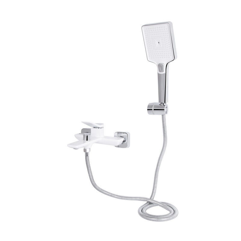 Смеситель для ванны Qtap Presto (c душевым гарнитуром) QTPRE259CRW45579 Chrome/White