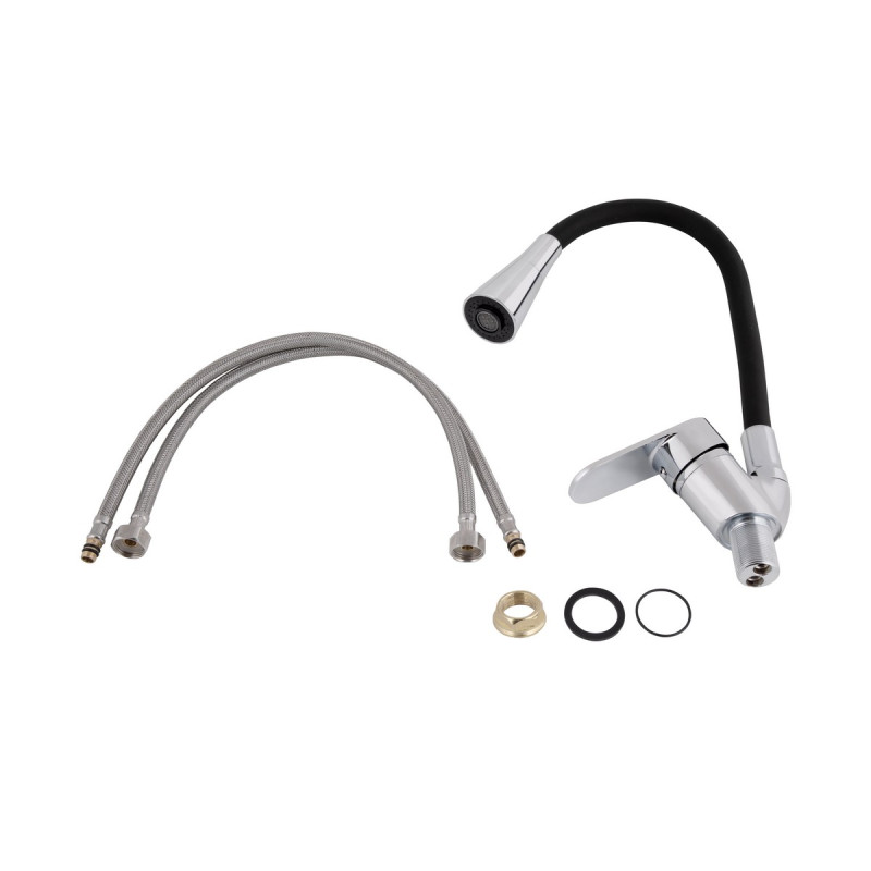 Змішувач для кухні Lidz Tani 008F3 з гнучким виливом (k40) LDTAN008F3BCR39484 Chrome/Black
